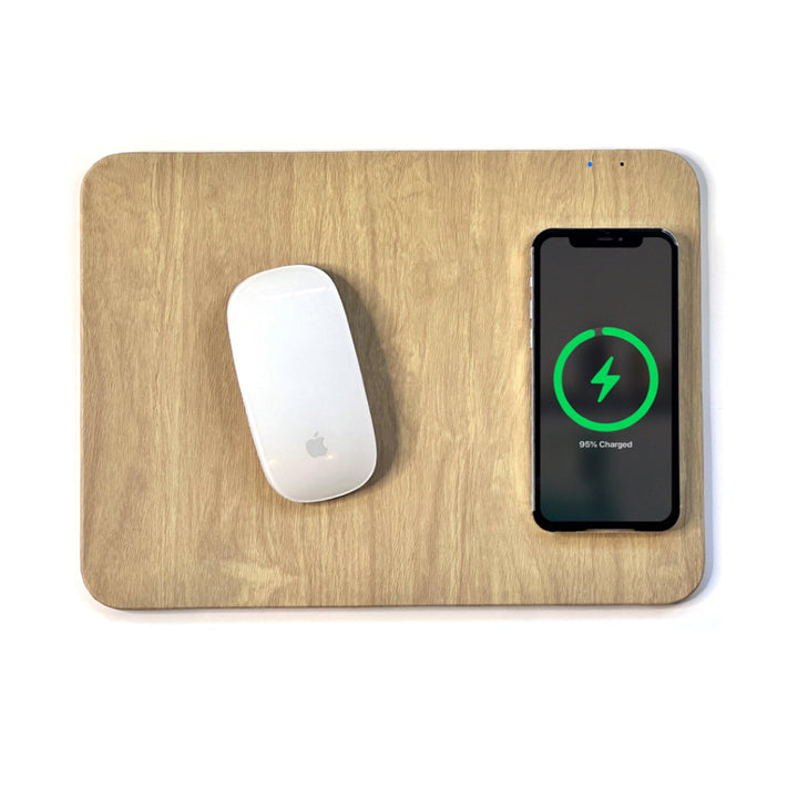 NEW! Power Pad™ Qi Charger Mouse Pad: Natural Wood